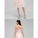 Australia-Cocktail-Party-Dress-Pearl-Pink-A-line-Halter-Short-Knee-length-Lace-Tulle0348f16182ae2c65