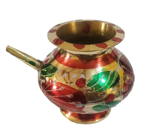 Brass Karwa Chauth lota
https://www.amazon.in/Salvus-APP-SOLUTIONS-Chauth-Brass_186/dp/B08KG12XCQ
This beautiful puja brass lota/engagement ring lota is handcrafted with dazzling work from Rajasthan which gives it a graceful and charismatic look. This beautiful karwa lota can be used karwa Chauth and any occasion like – wedding, engagement, Diwali, Raksha Bandhan, or in any rituals, puja brass lota maintains a very auspicious role as it is a part of every religious ritual. This is made of only brass material which makes it long-lasting.
Brass Karwa